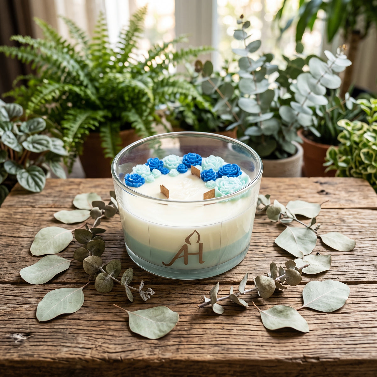 Decorated scented candle