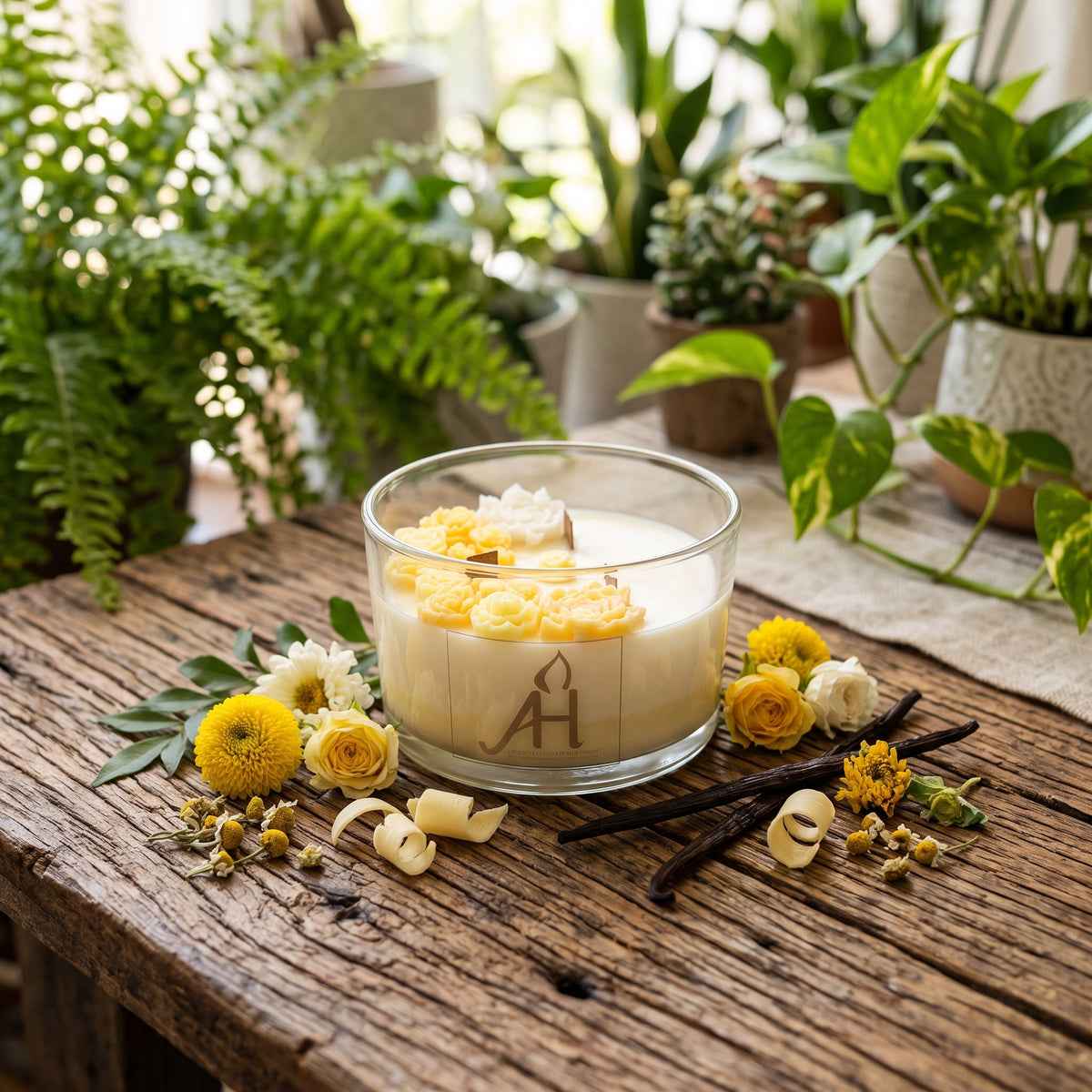Decorated scented candle