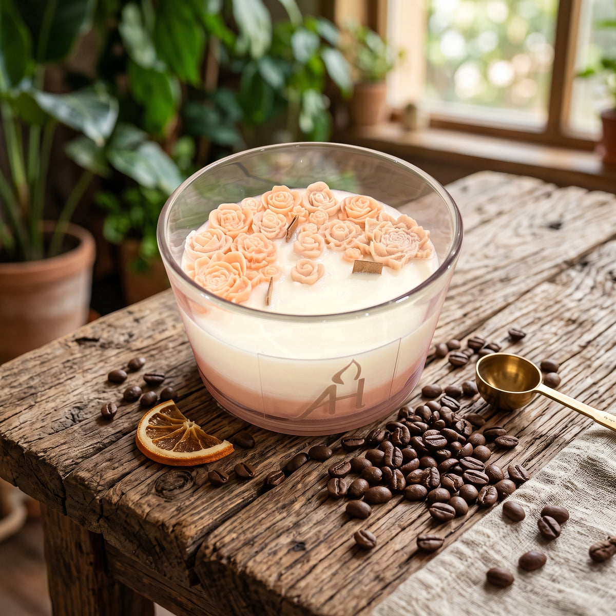 Decorated scented candle