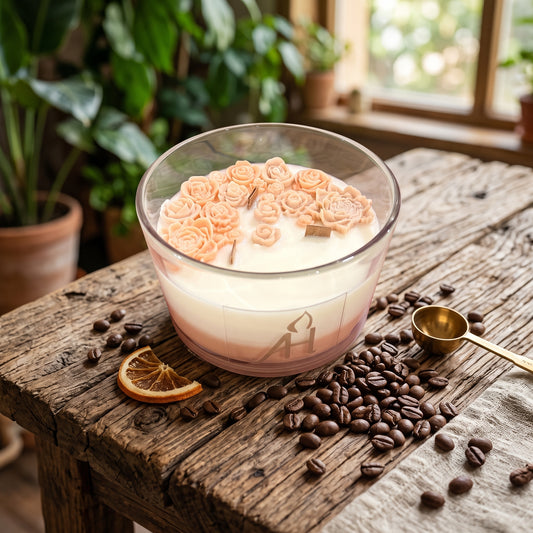 Decorated scented candle